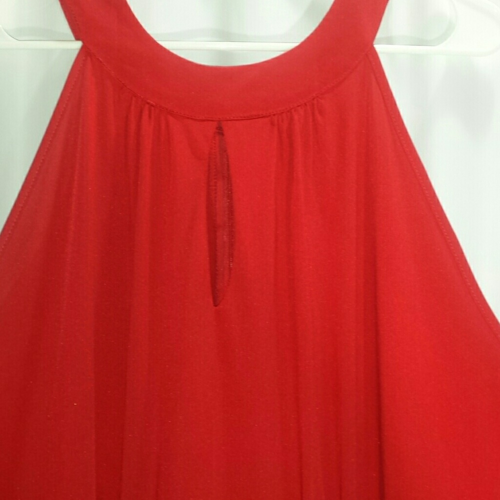 Ashley Stewart Maxi Dress Red Blue Print - Picture 3 of 8